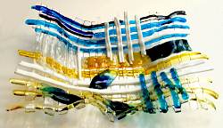 Bowl with White Sripes by Candace Held